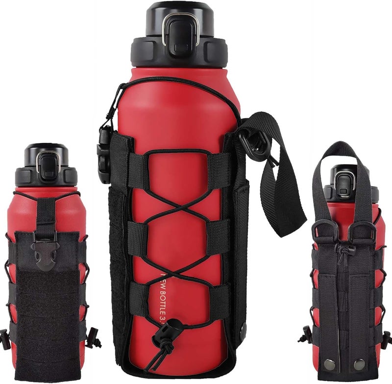 Swicktick Molle Water Bottle Holder Pouch 16 24 32 40 64 oz - Multi-Purpose Tactical Fuel Bottle Bag, Adjustable Size for Outdoor Activities, Adapted to Backpack/Vest/Belt - Image 1